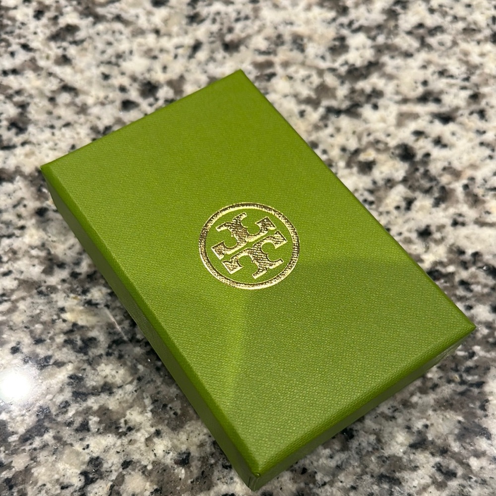 Tory Burch Olive Box with Metallic Emblem